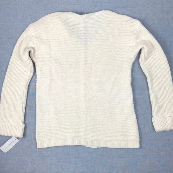 Charter Club Ivory V Neck Cuffed Sweater X-Small - Picture 6 of 6